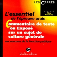 L'ESSENTIEL DE L'ÉPREUVE ORALE AUX CONCOURS DE LA FONCTION PUBLIQUE