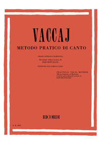 NICOLA VACCAI : METODO PRATICO DI CANTO MEZZO / BARITONE VOICE, RECUEIL AVEC CD