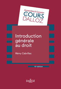 Introduction générale au droit 15ed