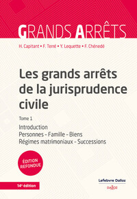 LES GRANDS ARRETS DE LA JURISPRUDENCE CIVILE T1 - INTRODUCTION, PERSONNES, FAMILLE, BIENS, REGIMES M