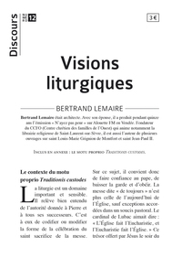 DISCOURS N 12 - VISIONS LITURGIQUES