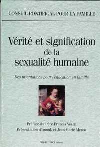 VERITE ET SIGNIFICATION DE LA SEXUALITE HUMAINE DOC CPLET