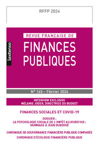 Revue française des Finances Publiques n°165-2024