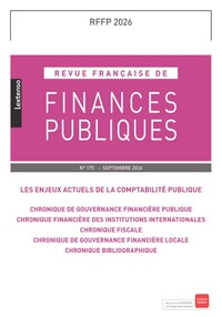 Revue française de Finances Publiques 175/2026