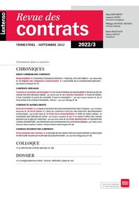 Revue des contrats N°3-2022