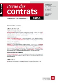REVUE DES CONTRATS 03/2025
