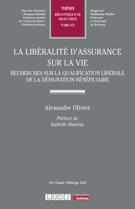 La libéralité d'assurance sur la vie
