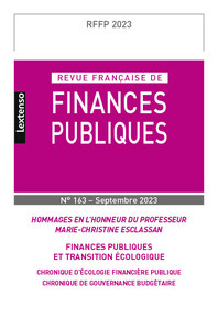 Revue française des finances publiques n°163-2023