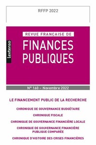 Revue Française de Finances Publiques N°160-2022