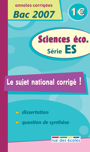 Sujet national sciences économiques série ES