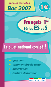 Sujet national français 1re série ES et S