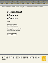 BAROCKMUSIK FUR BLOCKFLOTE - SIX SONATES - SONATES 4-6. 2 TREBLE RECORDERS. PARTITION D'EXECUTION.