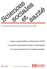 Sciences Sociales et Santé - Vol. 37 - N°1/Mars 2019