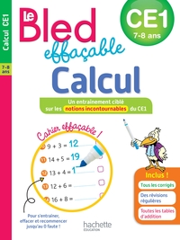 BLED EFFACABLE CALCUL CE1