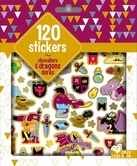 120 stickers chevaliers et dragons dorés