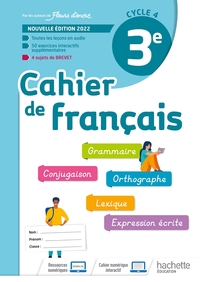 Cahier de Français, Fleurs d'encre 3e, Cahier d'activités