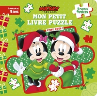 MICKEY ET SES AMIS - Mon Petit Livre Puzzle - 5 Puzzles 9 Pièces - C'est Noël ! - Disney