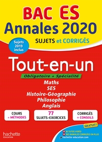 ANNALES BAC 2020 TOUT-EN-UN BAC ES