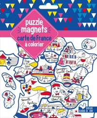 puzzle magnets carte de France à colorier