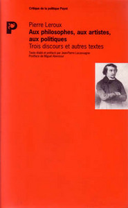 Aux philosophes, aux artistes, aux politiques