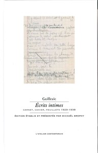 ECRITS INTIMES - CARNET, CAHIER, FEUILLETS 1929-1938