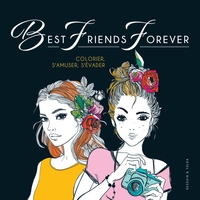 BLACK COLORIAGE BEST FRIENDS FOREVER