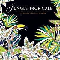 BLACK COLORIAGE - JUNGLE TROPICALE