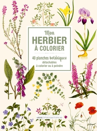 MON HERBIER A COLORIER - 40 PLANCHES BOTANIQUES DETACHABLES A COLORIER OU A PEINDRE