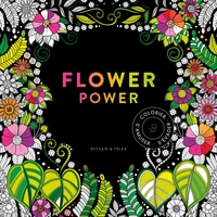 BLACK COLORIAGE FLOWER POWER