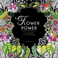 BLACK COLORIAGE FLOWER POWER