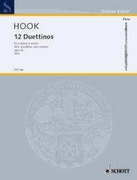 EDITION SCHOTT - TWELVE DUETTINOS - OP. 42. 2 FLUTES (VIOLINS). PARTITION D'EXECUTION.
