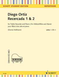 SCHOTT STUDENT EDITION - REPERTOIRE - RECERCADA 1 & 2 - TREBLE RECORDER AND PIANO.