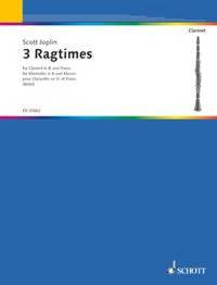 3 RAGTIMES - CLARINET (IN BB) AND PIANO.