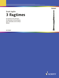 3 RAGTIMES - CLARINET (IN BB) AND PIANO.