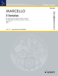 EDITION SCHOTT - 3 SONATAS - NO. 1-3. OP. 2. TREBLE RECORDER (FLUTE) AND BASSO CONTINUO.