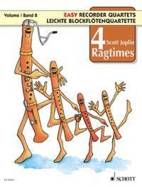 EASY RECORDER QUARTETS - VOL. 8 - 4 RAGTIMES - VOL. 8. RECORDER QUARTET. PARTITION D'EXECUTION.