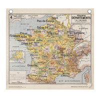 AFFICHE "CARTE FRANCE ET DEPARTEMENTS" - 66 X 70 CM