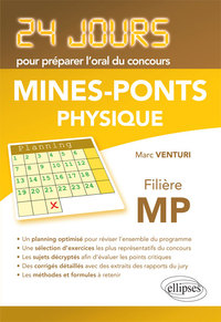 Physique 24 jours pour préparer l'oral du concours Mines-Ponts - Filière MP