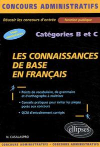 Les connaissances de base en français - catégories B et C