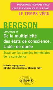 Bergson. Essai sur les données immédiates de la conscience. Chapitre II.