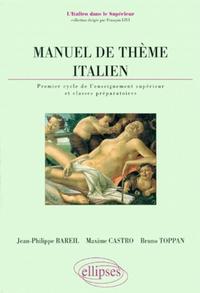 Manuel de thème italien - 1er cycle de l'enseignement supérieur et classes préparatoires