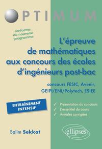 L'épreuve de mathématiques au concours des écoles d'ingénieur Post-Bac