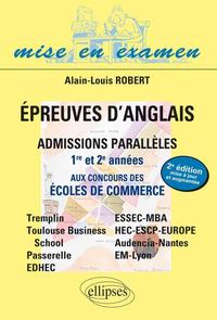 Epreuves d'anglais aux concours des écoles de commerce - Admissions parallèles 1re et 2e années - Bac+2 à Bac+5