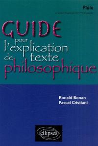 Guide pour l'explication de texte philosophique - Terminales L/ES/S