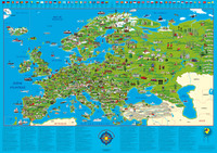 **POSTER CARTE EUROPE ILLUSTREE130 CM X 90CM