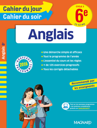 Anglais 6e - Cours, 150 exercices et aide-mémoire visuel - Cahier du jour Cahier du soir