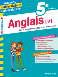 Anglais 5e - Cours, 150 exercices et aide-mémoire visuel - Nouveau Cahier du jour Cahier du soir