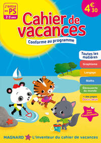 Cahier de vacances, J'entre en PS, éd. 2017