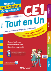 Tout en Un CE1 - Leçons, méthodes et exercices - Nouveau Cahier du jour Cahier du soir