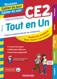 Tout en Un CE2 - Leçons, méthodes et exercices - Nouveau Cahier du jour Cahier du soir